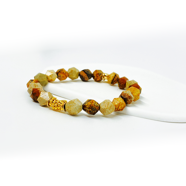 Star Cut Picture Jasper Bracelet