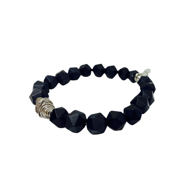 Star Cut Onyx Hill Tribe Bracelet