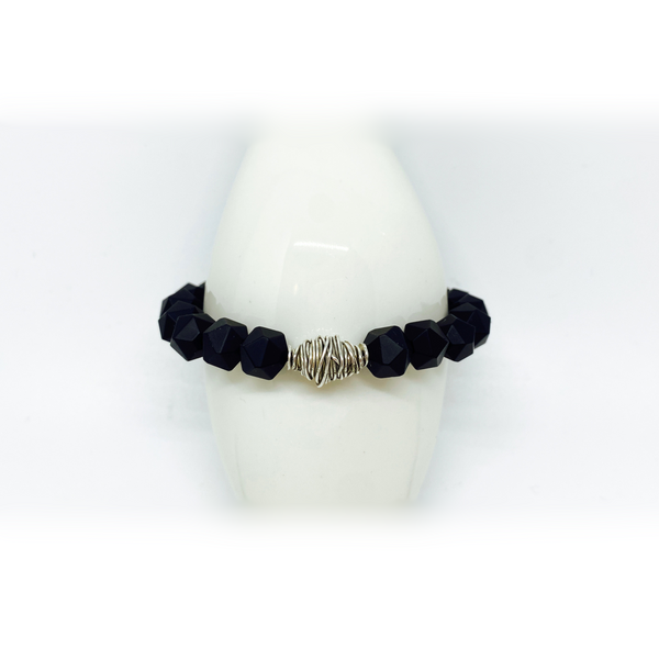 Star Cut Onyx Hill Tribe Bracelet