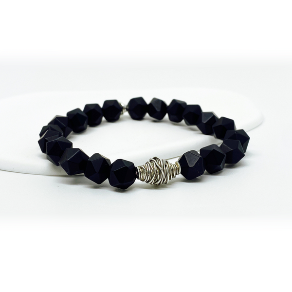 Star Cut Onyx Hill Tribe Bracelet