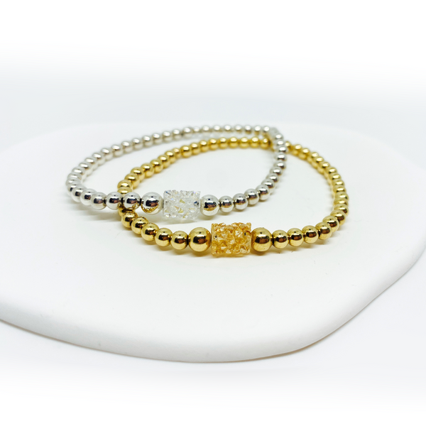 Sterling Silver Bracelet with Crystal