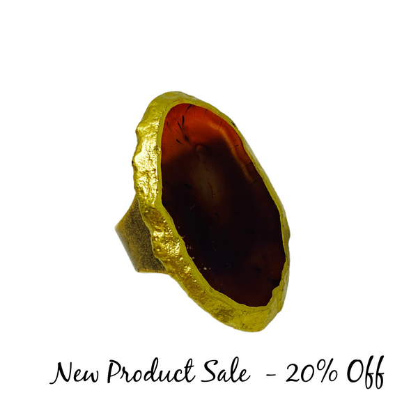 Amber Agate Ring
