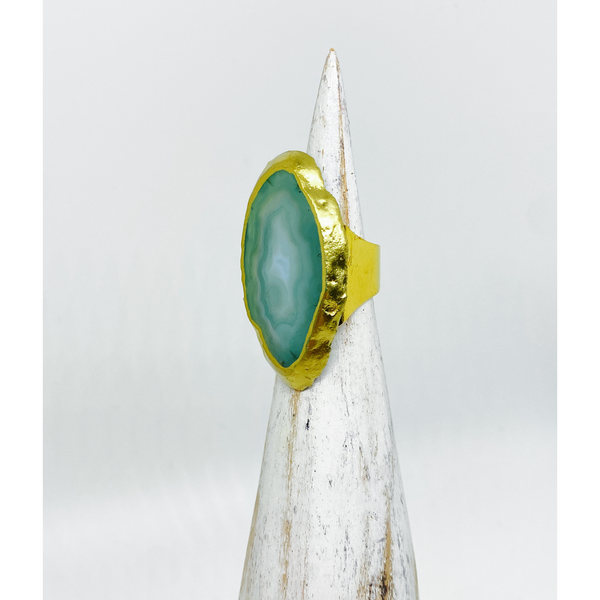 Teal Agate Ring