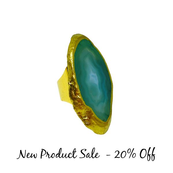 Teal Agate Ring