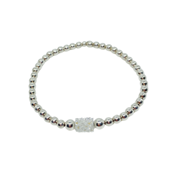 Sterling Silver Bracelet with Crystal