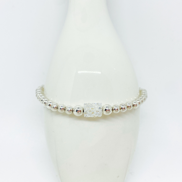 Sterling Silver Bracelet with Crystal