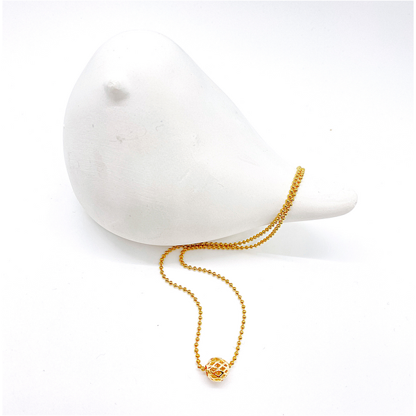 Gold Filled Filigree Ball Necklace