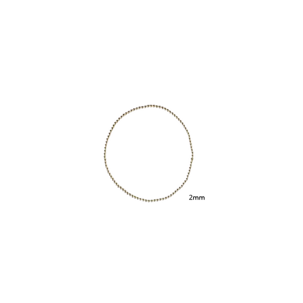 Sterling Beaded Stretch Bracelets - 2mm, 3mm, 4mm, 5mm