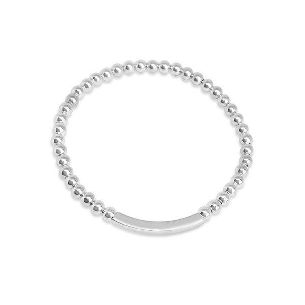 Sterling Silver Squared Tube Stretch Bracelet