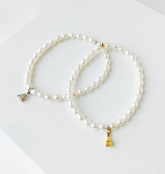 Paris Pearl Bracelet - Gold Filled Charm