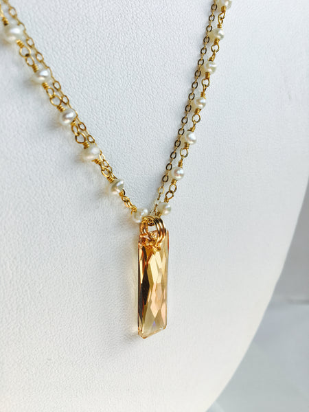 Swarovski Prism Necklace - Gold