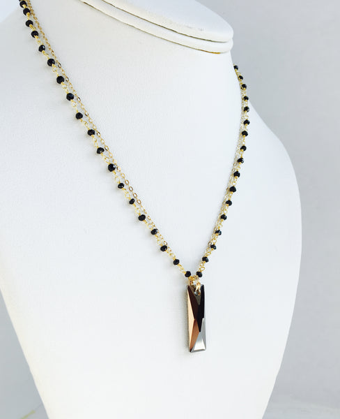 Swarovski Prism Necklace - Black