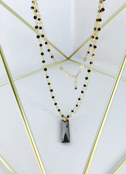 Swarovski Prism Necklace - Black