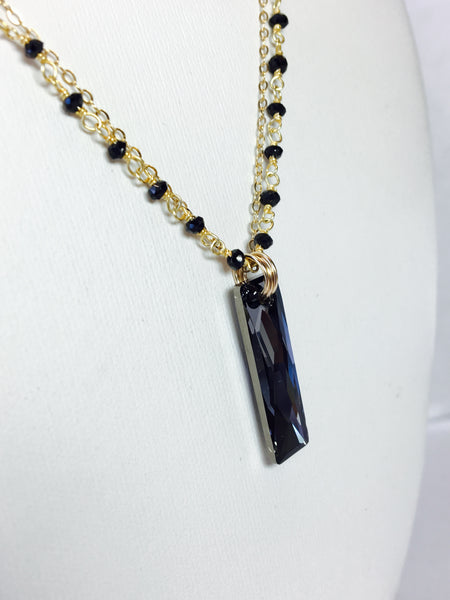 Swarovski Prism Necklace - Black