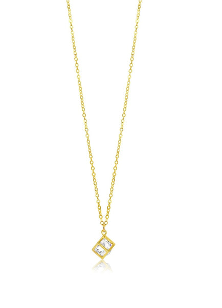 Geometric Cubist Gold Filled Necklace