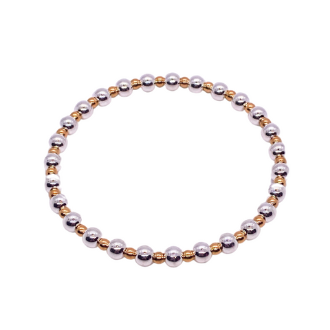 Sterling Silver & Gold Filled Beaded Bracelet