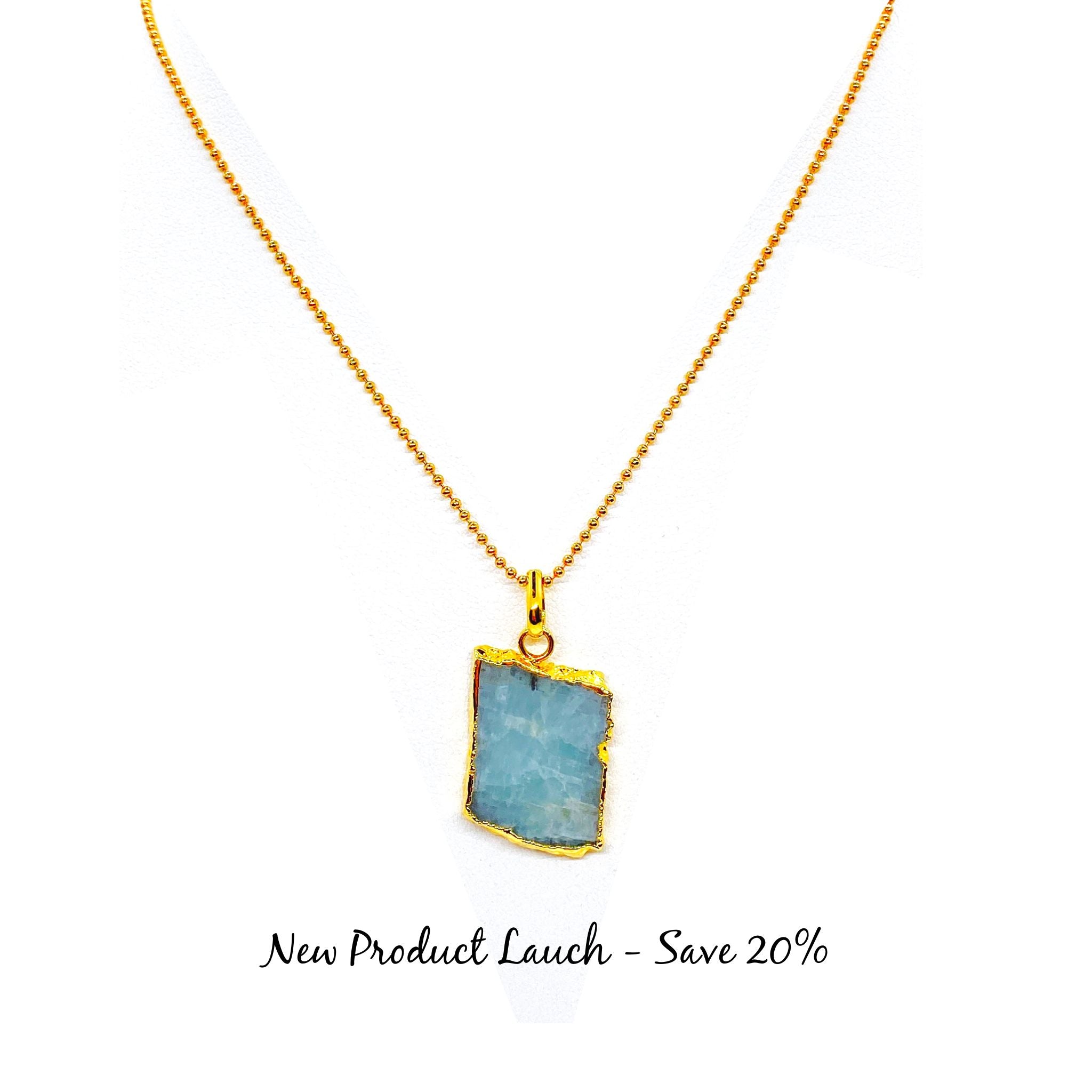 DEIA Gold Aquamarine & Diamond Necklace – Daniella Draper UK