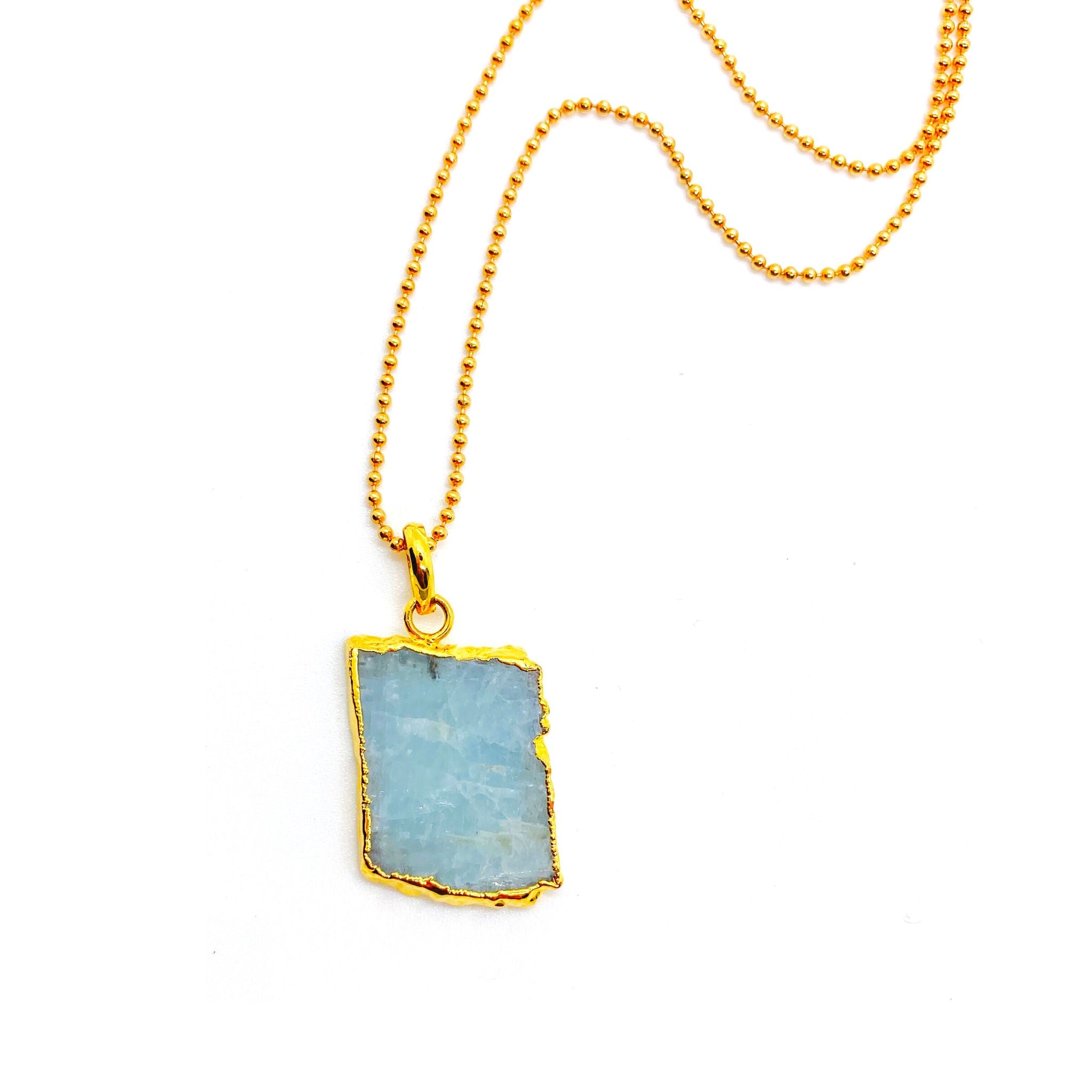 Aquamarine Necklace - Free form | H Studio Jewelry