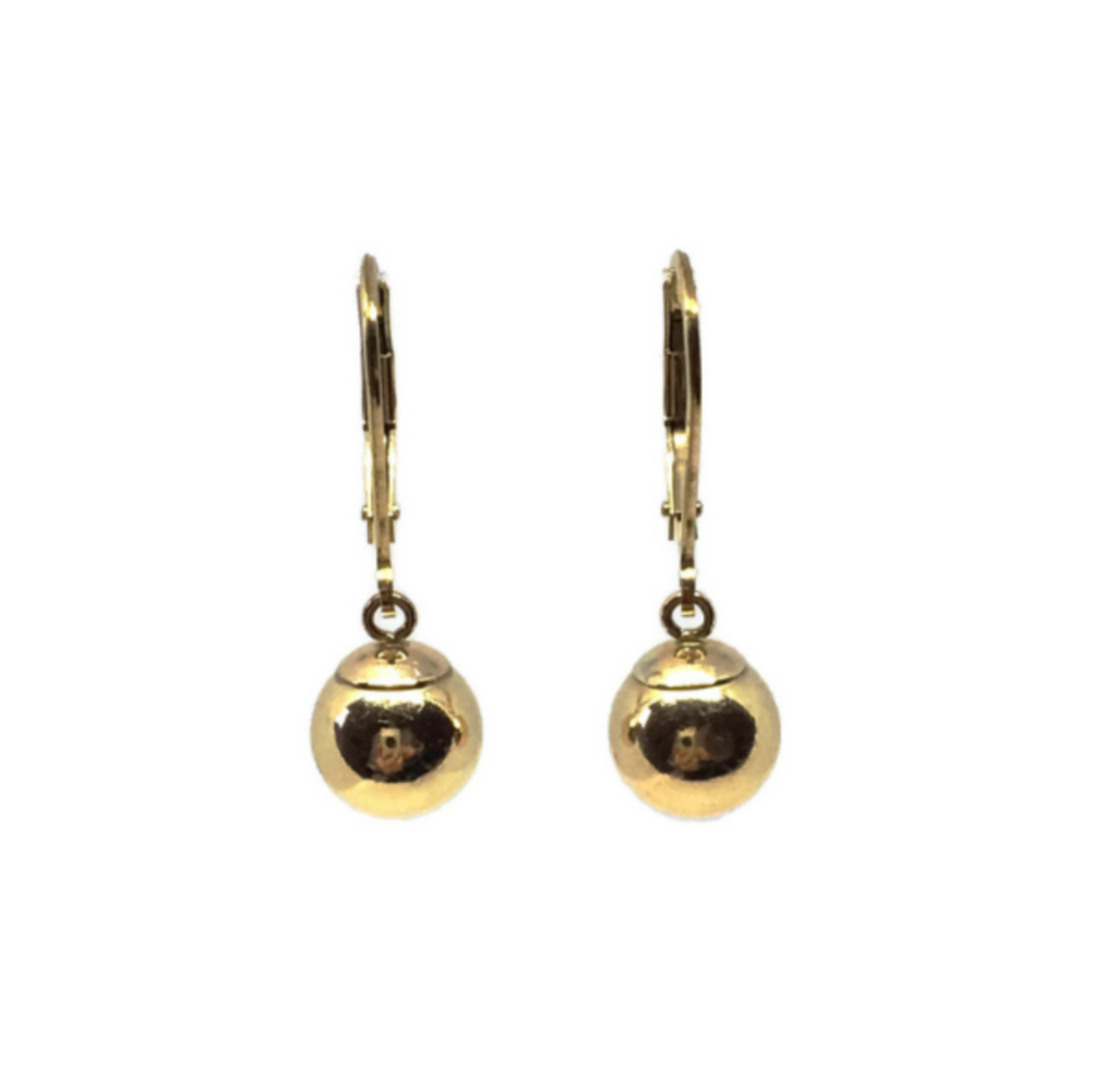 Shining Gold and Silver Color Ball Shape Drop Earrings  2 Colors  Neshe  Fashion Jewelry