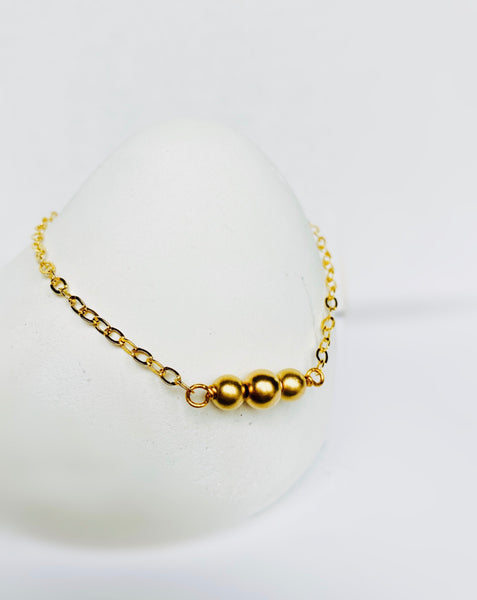 Trinity Bead Bracelet - Gold Filled or Sterling