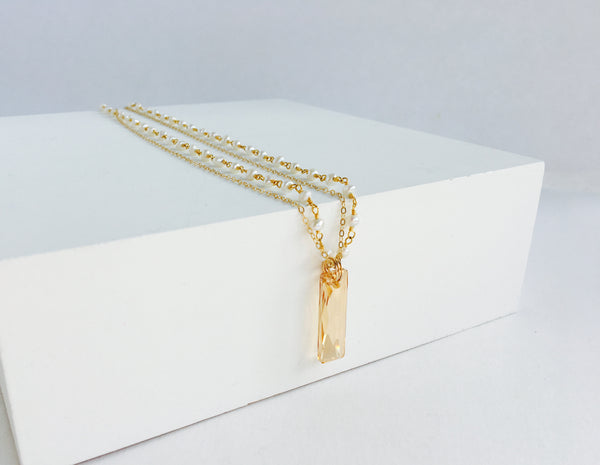 Swarovski Prism Necklace - Gold