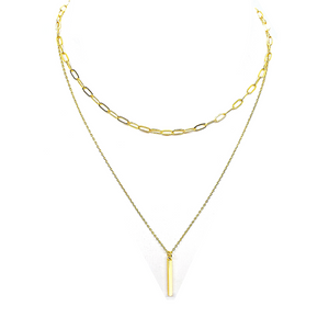 18K gold plated Bar Necklace Set