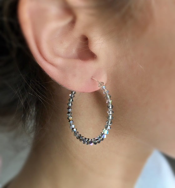Vitrail Crystal Hoop Earrings