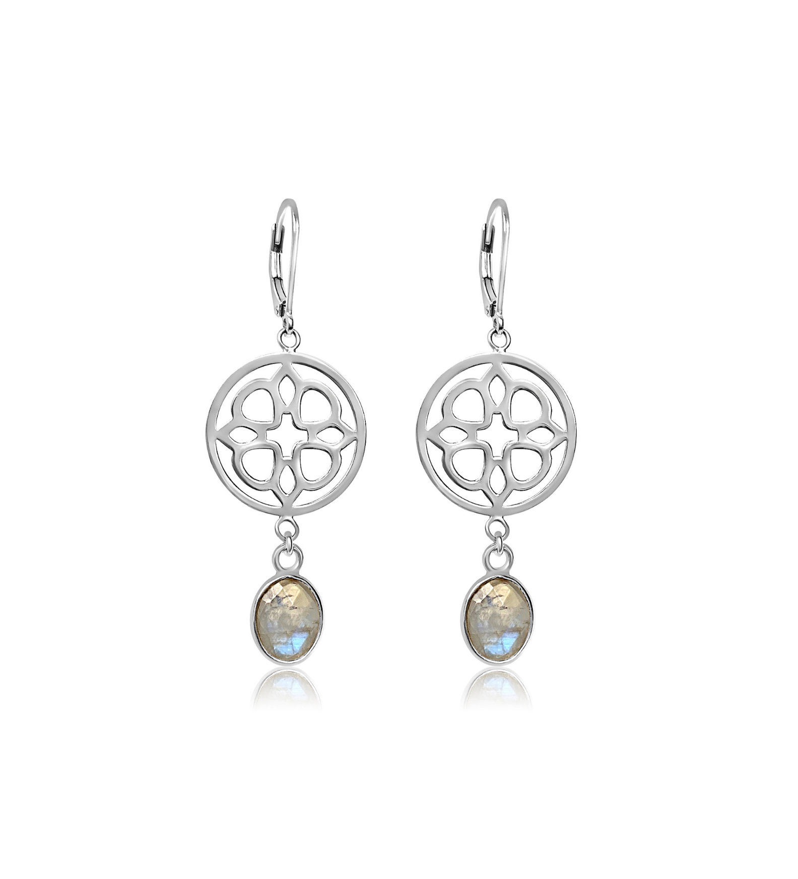 Quatrefoil Gemstone Earrings