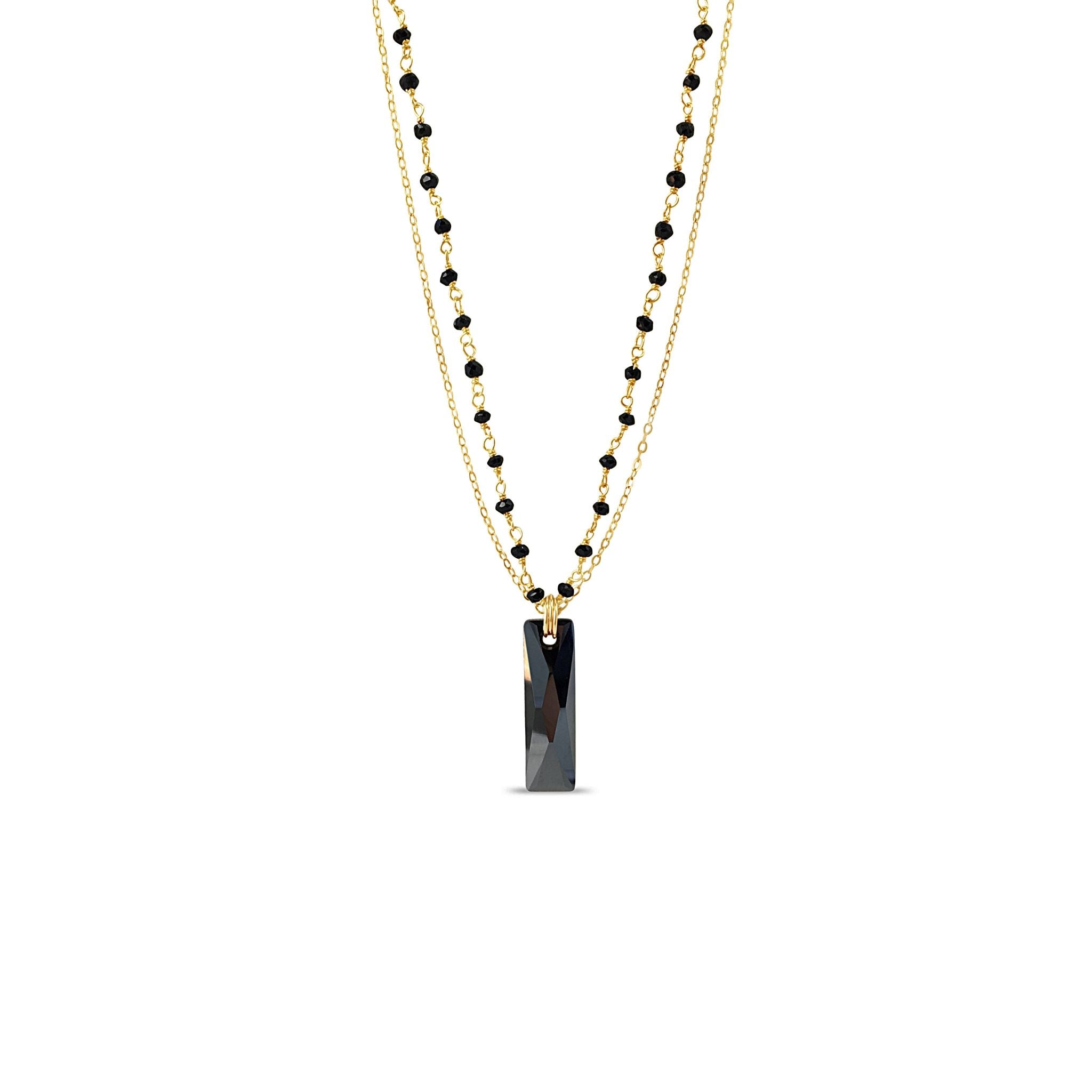 Swarovski Prism Necklace - Black