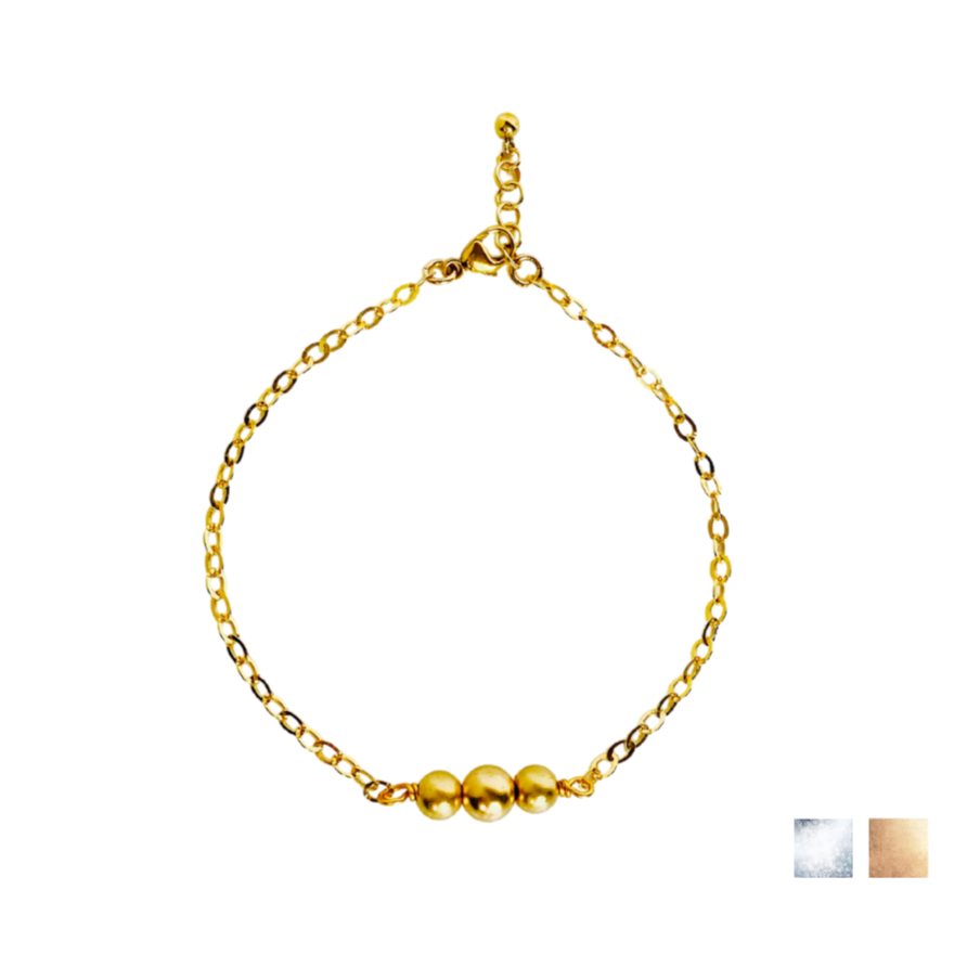 Trinity Bead Bracelet - Gold Filled or Sterling